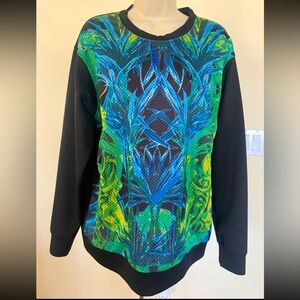 21 MEN Sportswear Unisex Womens Mens Big Girls Black Printed Sweatshirt Top Sz M